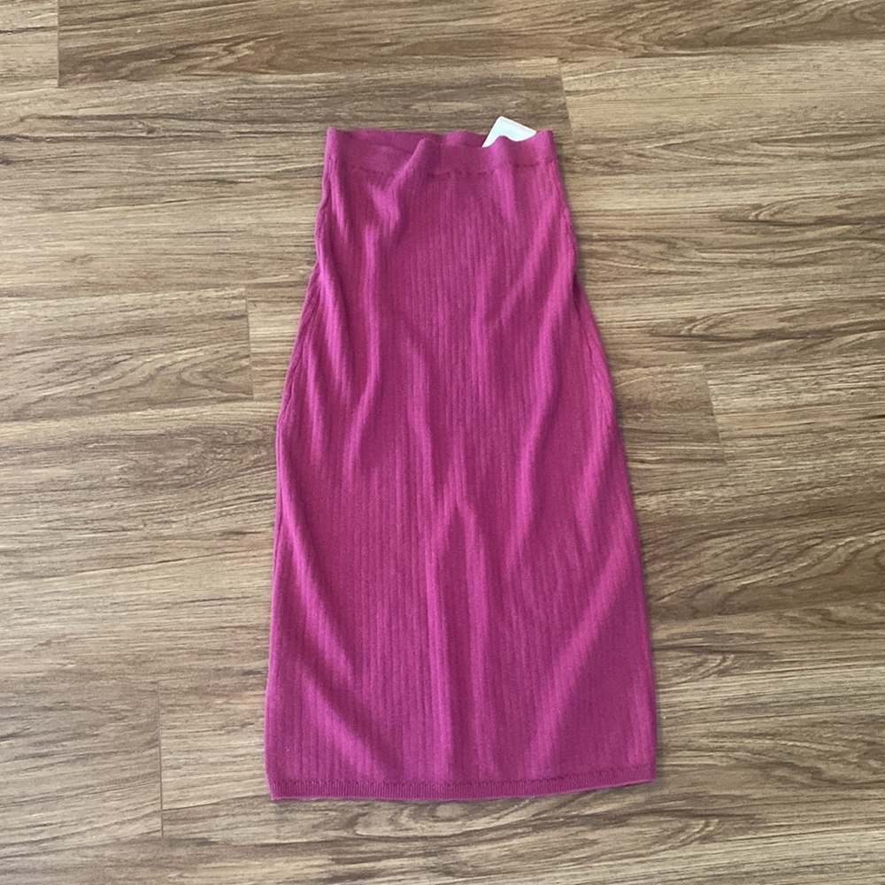 NWT free people intimately free size S sweater knit magenta pull on pencil skirt - Picture 9 of 9
